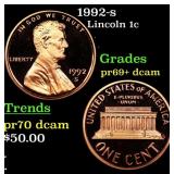 Proof 1992-s Lincoln Cent 1c Grades GEM++ Proof De