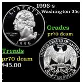 1996-s Proof Washington Quarter 25c Grades GEM++ P