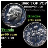 1960 Proof Roosevelt Dime TOP POP! 10c Graded pr69