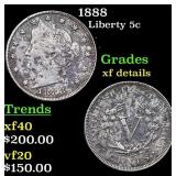 1888 Liberty Nickel 5c Grades xf details