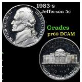 1983-s Proof Jefferson Nickel 5c Grades GEM++ Proo