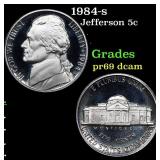 1984-s Proof Jefferson Nickel 5c Grades GEM++ Proo