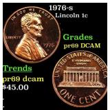 1976-s Proof Lincoln Cent 1c Grades GEM++ Proof De