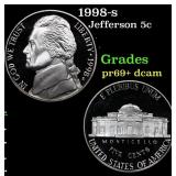 1998-s Proof Jefferson Nickel 5c Grades GEM++ Proo