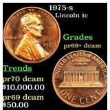 1975-s Proof Lincoln Cent 1c Grades GEM++ Proof De