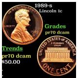 1989-s Proof Lincoln Cent 1c Grades GEM++ Proof De