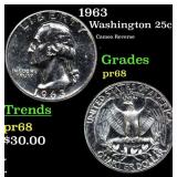1963 Proof Washington Quarter 25c Grades GEM++ Pro