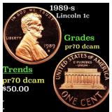 1989-s Proof Lincoln Cent 1c Grades GEM++ Proof De