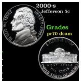 2000-s Proof Jefferson Nickel 5c Grades GEM++ Proo