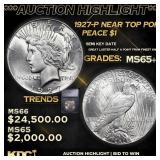 ***Auction Highlight*** 1927-p Peace Dollar Near T