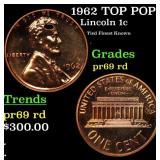 1962 Proof Lincoln Cent TOP POP! 1c Graded pr69 rd