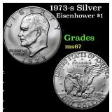 1973-s Silver Eisenhower Dollar $1 Grades GEM++ Un