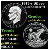 1973-s Silver Proof Eisenhower Dollar $1 Grades GE