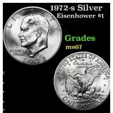 1972-s Silver Eisenhower Dollar $1 Grades GEM++ Un