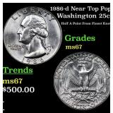1986-d Washington Quarter Near Top Pop! 25c Graded