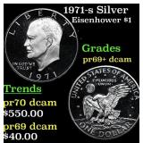 1971-s Silver Proof Eisenhower Dollar $1 Grades GE
