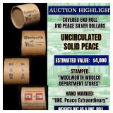 Must See! Covered End Roll! Marked "Unc Peace Extr