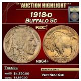 ***Major Highlight*** 1918-d Buffalo Nickel 5c Cho