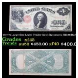 1917 $1 Large Size Legal Tender Note Grades xf+ Si