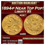 ***Major Highlight*** 1894-p Gold Liberty Half Eag