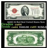 1928G $2 Red Seal United States Note Grades Choice