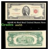 1953B $2 Red Seal United States Note Grades Choice