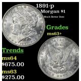 1891-p Morgan Dollar $1 Grades Select+ Unc