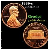 1989-s Proof Lincoln Cent 1c Grades GEM++ Proof De