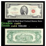 1963 $2 Red Seal United States Note Grades Choice