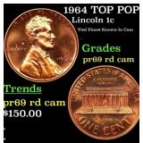 1964 Proof Lincoln Cent TOP POP! 1c Graded pr69 rd