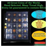 20 Great Coins of the World, hand selected, many t