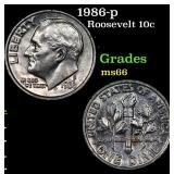 1986-p Roosevelt Dime 10c Grades GEM+ Unc