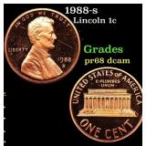 1988-s Proof Lincoln Cent 1c Grades GEM++ Proof De