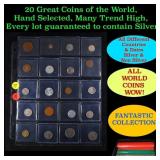 20 Great Coins of the World, hand selected, many t