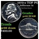 1970-s Proof Jefferson Nickel TOP POP! 5c Graded p