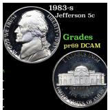 1983-s Proof Jefferson Nickel 5c Grades GEM++ Proo