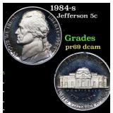 1984-s Proof Jefferson Nickel 5c Grades GEM++ Proo