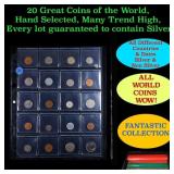 20 Great Coins of the World, hand selected, many t