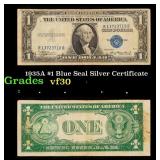 1935A $1 Blue Seal Silver Certificate Grades vf++