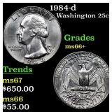 1984-d Washington Quarter 25c Grades GEM++ Unc