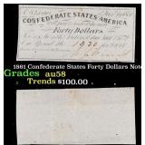 1861 Confederate States Forty Dollars Note Grades