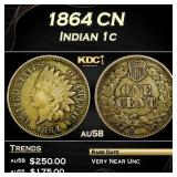 1864 CN Indian Cent 1c Grades Choice AU/BU Slider