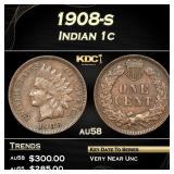 1908-s Indian Cent 1c Grades Choice AU/BU Slider