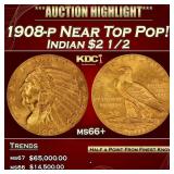 ***Major Highlight*** 1908-p Gold Indian Quarter E