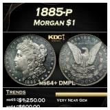 1885-p Morgan Dollar $1 Grades Choice Unc+ DMPL