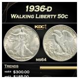 1936-d Walking Liberty Half Dollar 50c Grades Choi