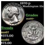 1970-p Washington Quarter 25c Grades GEM++ Unc