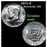 1971-d Kennedy Half Dollar 50c Grades GEM+ Unc