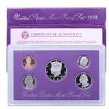 1992  United States Mint Proof Set 5 coins