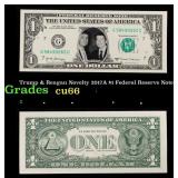 Trump & Reagan Novelty 2017A $1 Federal Reserve No